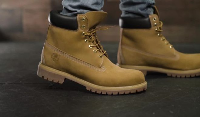 timberland boots on foot